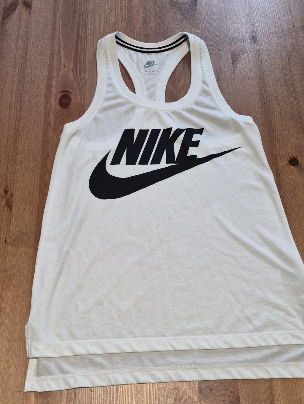 Nike White Racerback Tank with Black Logo
